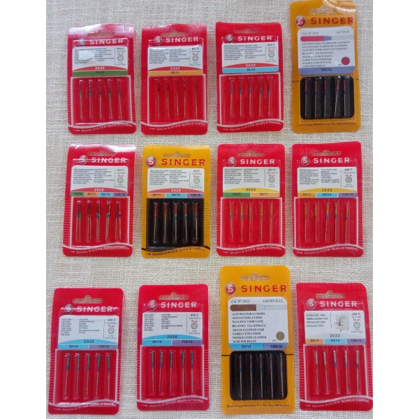 CARTINA DA 5 O 10 AGHI SINGER PER CUCIRE A MACCHINA UNIVERSALI SISTEMA 130/705 H