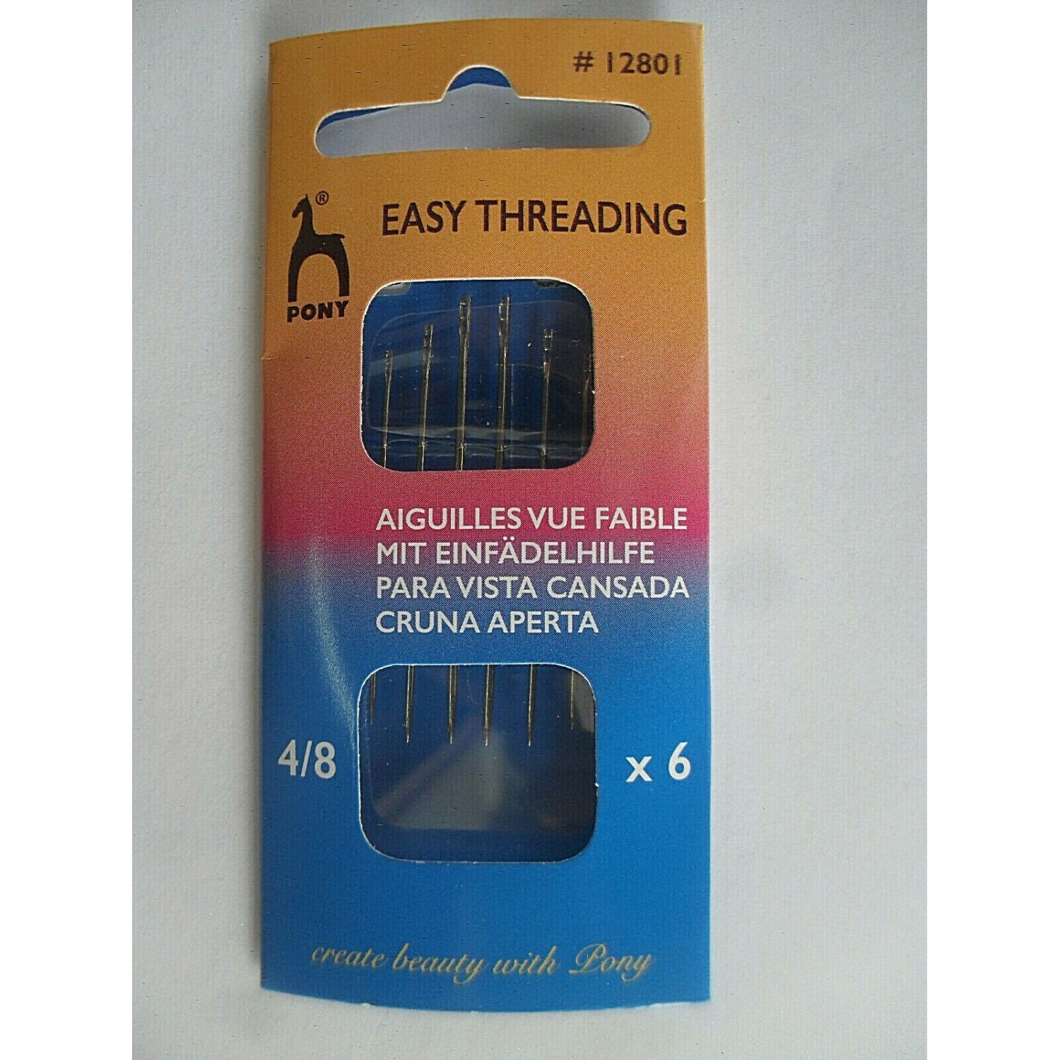 AGHI PER CIECHI MARCA PONY 124 429 CRUNA INFILAGGIO FACILE A MOLLA N° 4/8