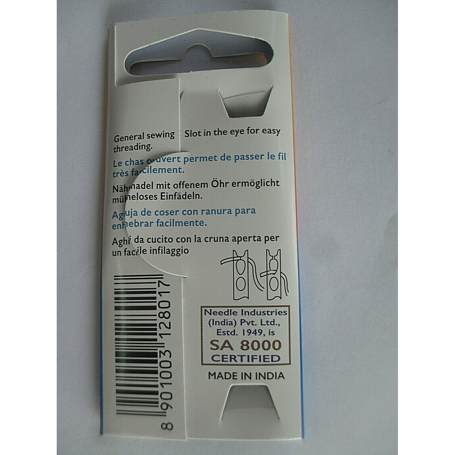 AGHI PER CIECHI MARCA PONY 124 429 CRUNA INFILAGGIO FACILE A MOLLA N° 4/8