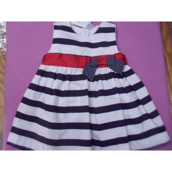 VESTITINO PIQUET BIANCO, BLU E ROSSO DA 12 MESI A 2 ANNI ART. 30212