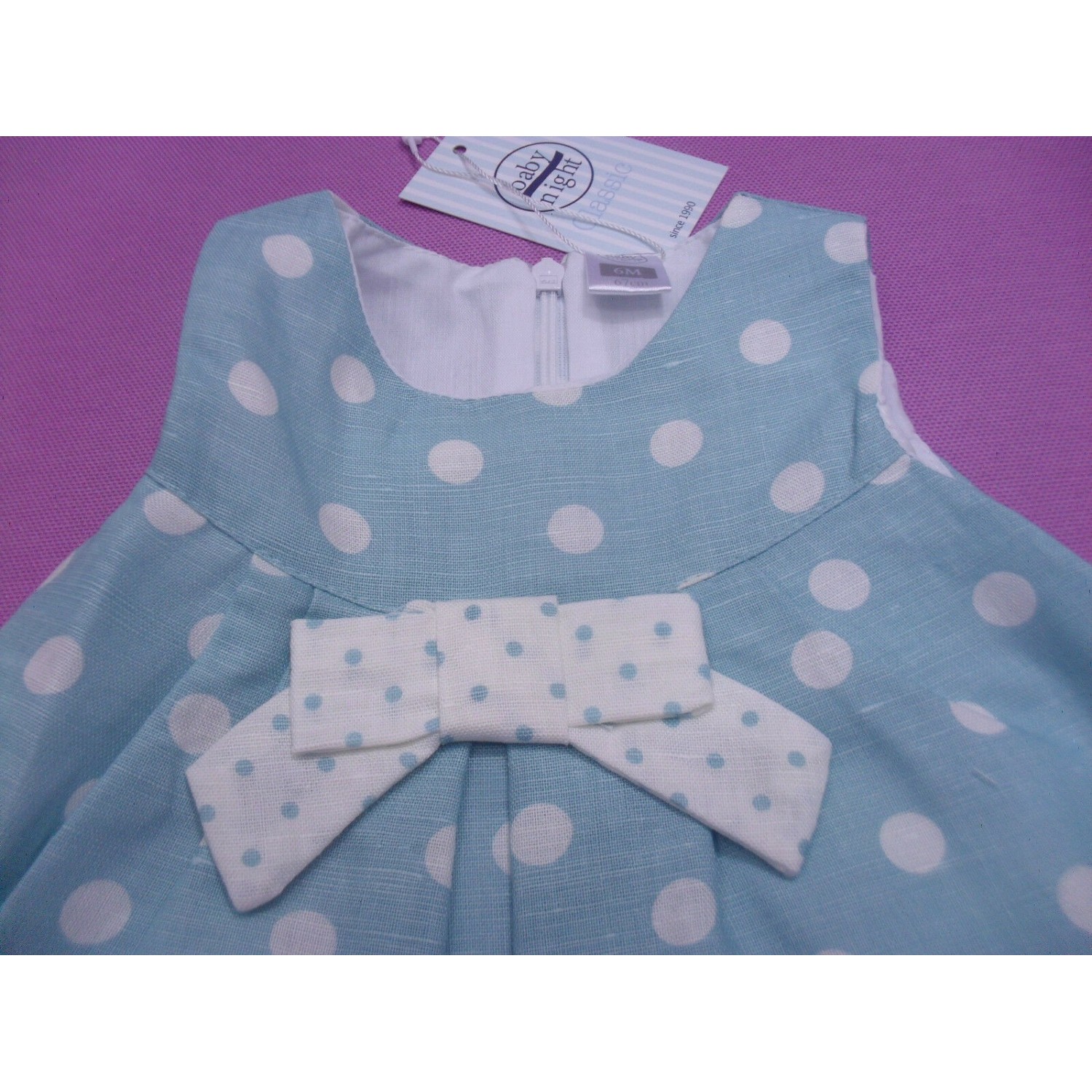 VESTITINO MISTO LINO VERDE TIFFANY DA 6 MESI A 3 ANNI NUOVI ARRIVI ART. 30209