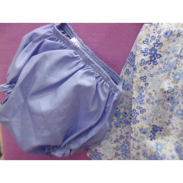 VESTINA FIORI PROVENZA AZZURRI + CULOTTA 3 MESI A 2 ANNI NUOVI ARRIVI ART. 32165