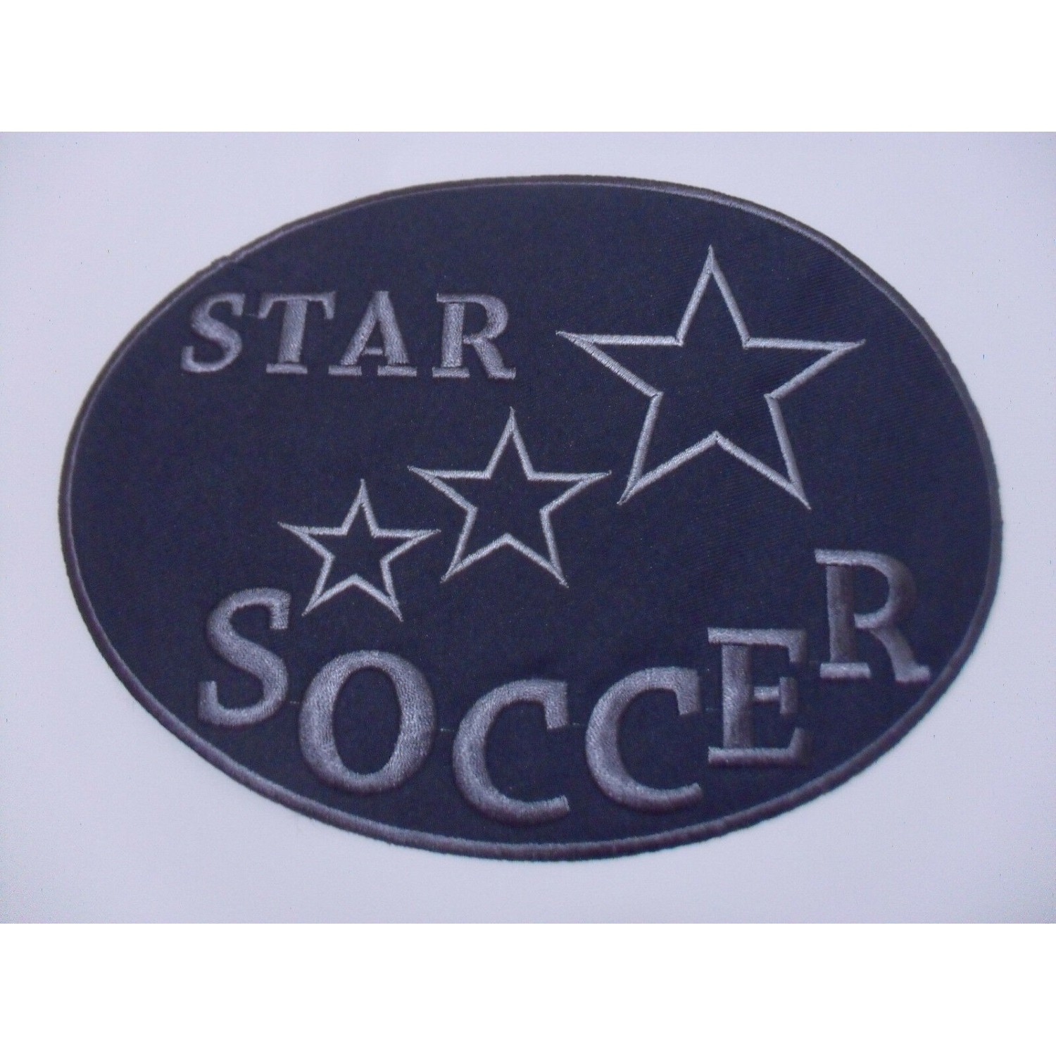 TOPPA PATCH RICAMO TESS. "STAR SOCCER" TERMO O DA CUCIRE DIMENS. 20X15 CM.