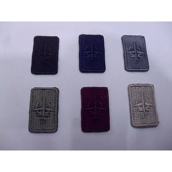 TOPPA PATCH RETTANGOLARE RICAMO AEREO TERMO O DA CUCIRE 1,6X2,6 cm. VARI COLORI