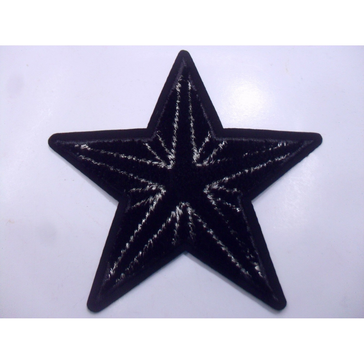 TOPPA PATCH APPLICAZIONE STELLA VELLUTO SU ECOPELLE TERMO O CUCIRE DIAM. 8 cm.