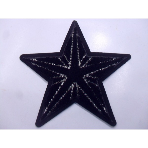 TOPPA PATCH APPLICAZIONE STELLA VELLUTO SU ECOPELLE TERMO O CUCIRE DIAM. 8 cm.