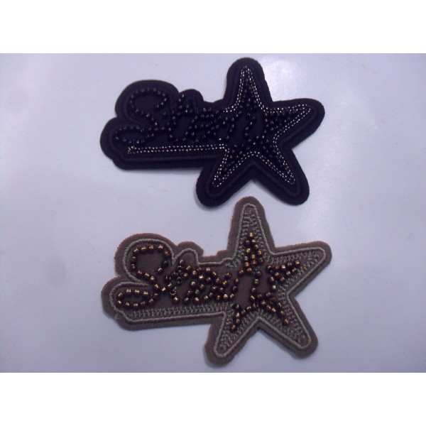 TOPPA PATCH APPLICAZIONE STAR RICAMO SU ECOP. SC. TERMO O CUCIRE D. 6,9X8,3 cm.