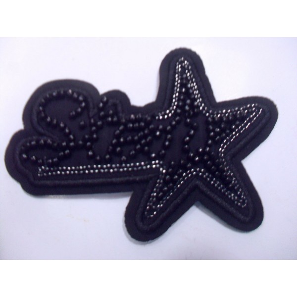 TOPPA PATCH APPLICAZIONE STAR RICAMO SU ECOP. SC. TERMO O CUCIRE D. 6,9X8,3 cm.