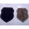 TOPPA PATCH APPLICAZIONE SCUDO RICAMO SU ECOPELLE TERMO O CUCIRE D. 7,1X6,9 cm.
