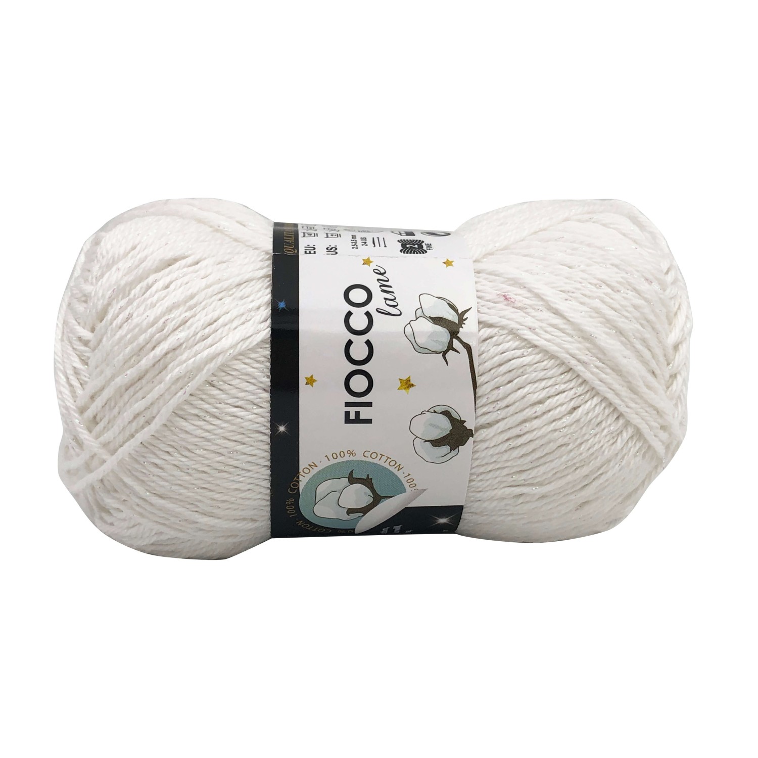 Gomitolo da 50 gr. Tre Sfere "Fiocco Lame'" 100% cotone 125 mt.