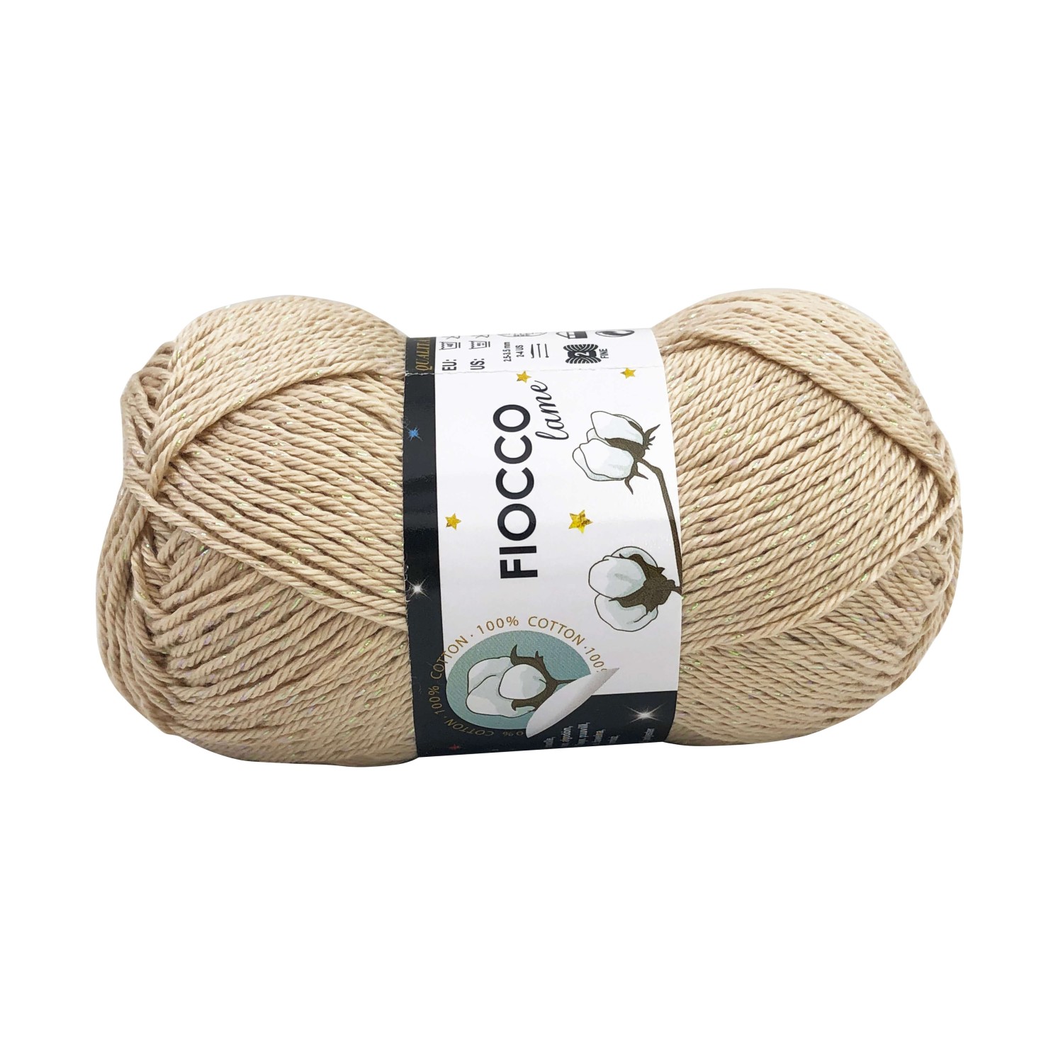 Gomitolo da 50 gr. Tre Sfere "Fiocco Lame'" 100% cotone 125 mt.
