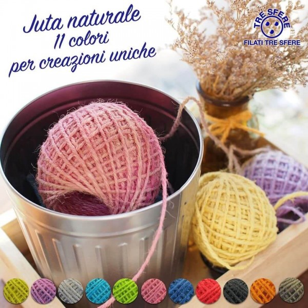 Gomitolo da 50 gr. Tre Sfere "Juta Naturale" 100% juta per borse, cappelli e varie