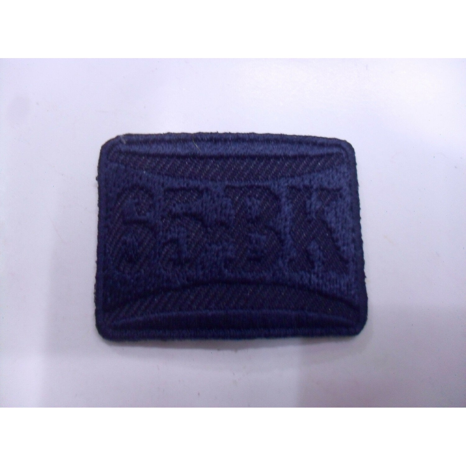 TOPPA PATCH APPLICAZIONE RICAMO TESSUTO 65BK TERMO O DA CUCIRE DIAM 3,9X2,8 cm.