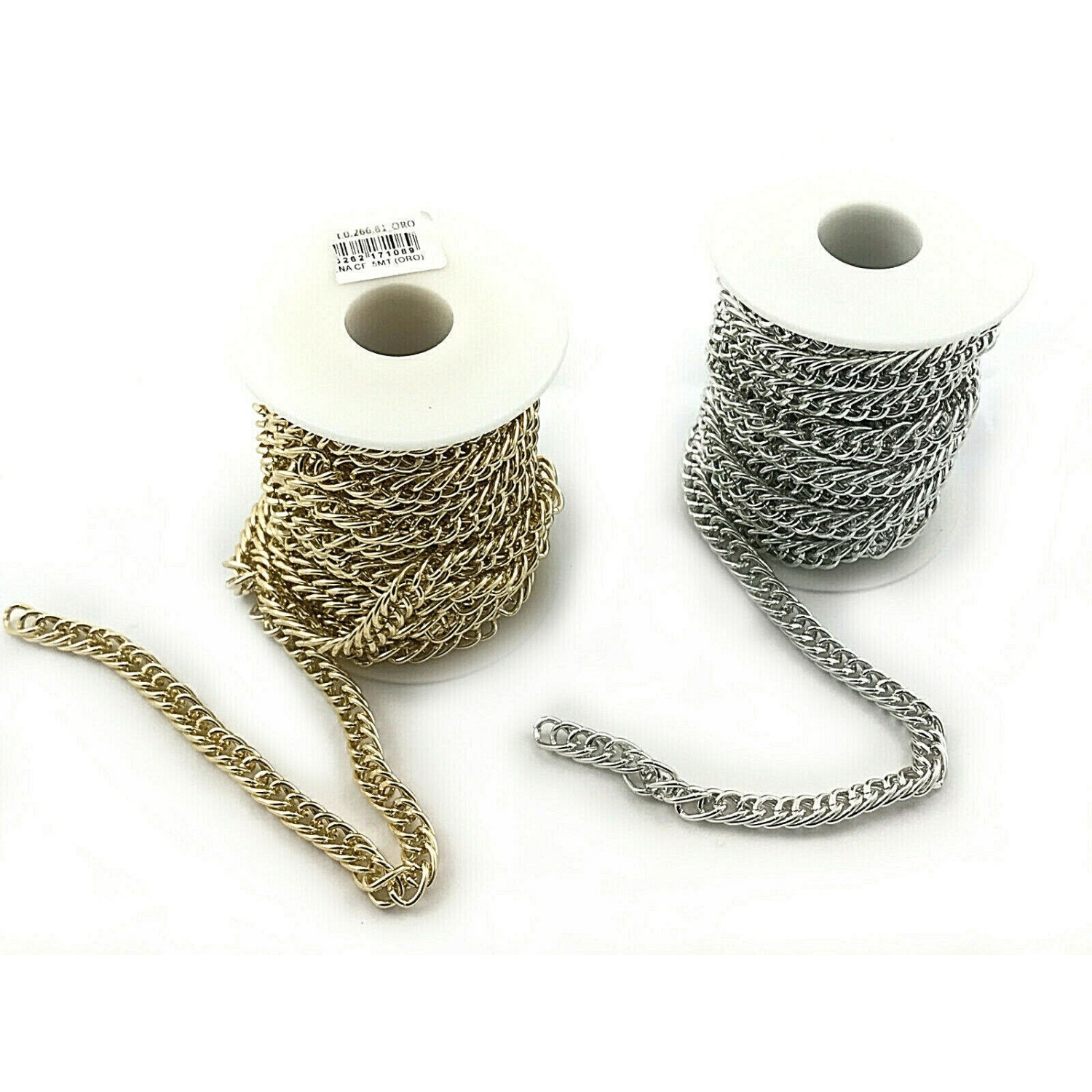 CATENA METALLO H. 6 mm. PER DECORAZIONI ABBIGLIAMENTO, BORSETTE E VARIE 1 MT.