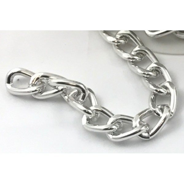 Catena metallo h. 12 mm. per decorazioni abbigliamento, borsette e varie 1 mt.