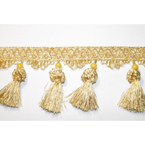 1 Metro passamaneria con fiocchi altezza cm. 11 per decorazioni arredo, borse e coffe siciliane