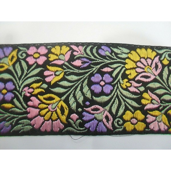 1 Metro passamaneria gallone ricamato h. 6 cm. per decorazioni varie borse e coffe