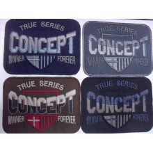 TOPPA PATCH APPLICAZIONE RICAMO "CONCEPT" TERMOADESIVA O DA CUCIRE 6,8X9 cm.