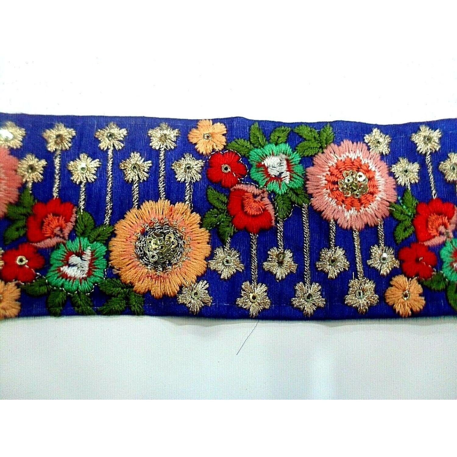 1 Metro passamaneria gallone ricamato h. 7 cm. per decorazioni varie borse e coffe