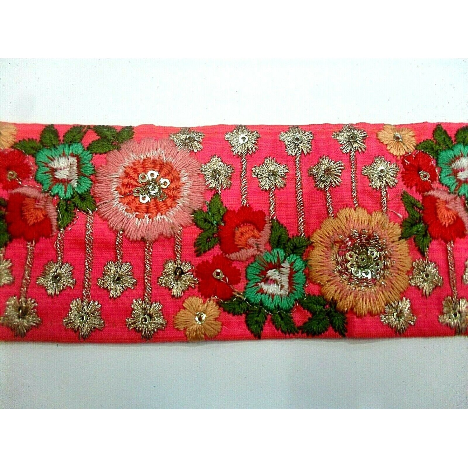 1 Metro passamaneria gallone ricamato h. 7 cm. per decorazioni varie borse e coffe