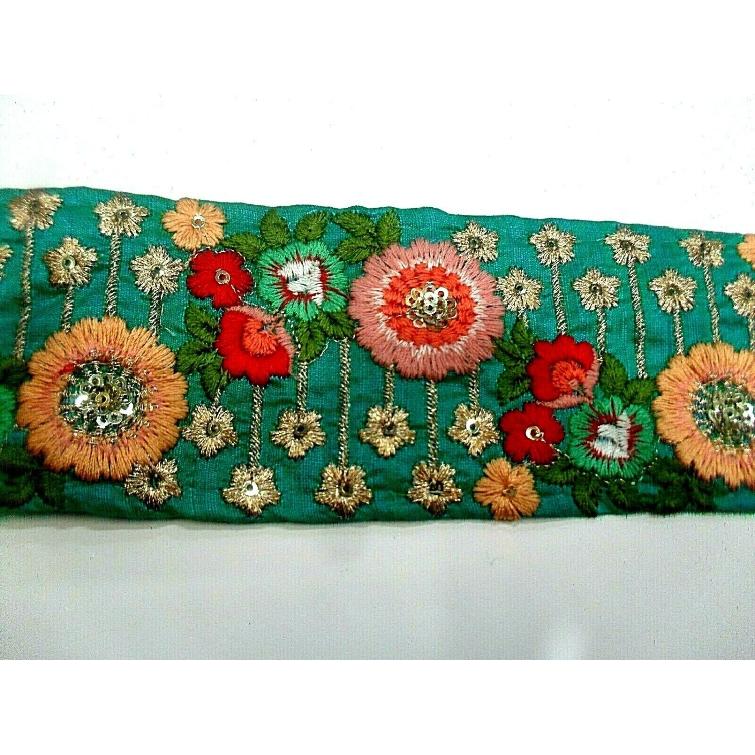 1 Metro passamaneria gallone ricamato h. 7 cm. per decorazioni varie borse e coffe