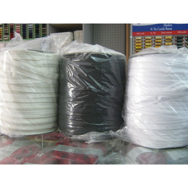 1MT. CERNIERA CHIUSURA LAMPO A METRAGGIO NON DIVISIBILE X TAPPEZZERIA, VALIGERIA