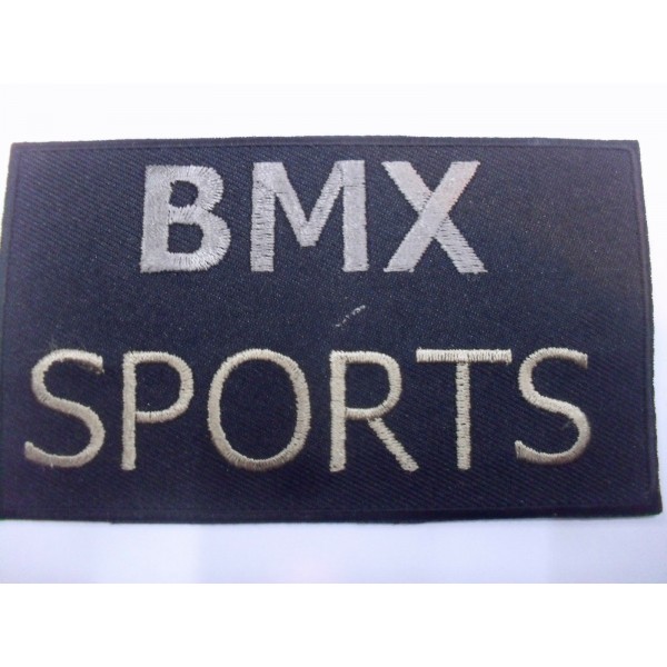 TOPPA PATCH APPLICAZIONE RICAMO "BMX SPORTS" TERMOAD. O DA CUCIRE 6,1X10,5 cm.