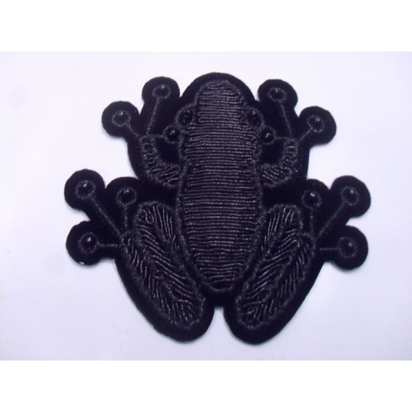 TOPPA PATCH APPLICAZIONE RANA RICAMO SU ECOP. SC. TERMO O CUCIRE D. 7,4X8,1 cm.