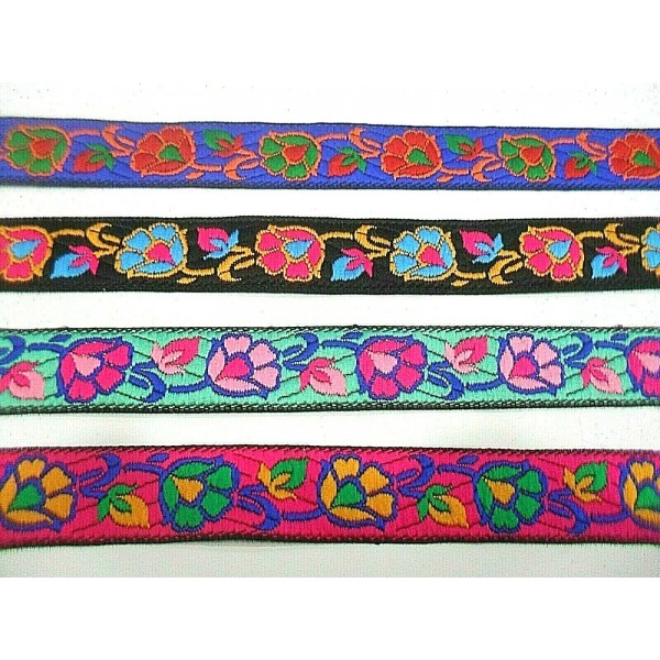 1 Metro passamaneria gallone ricamato h. 2 cm per decorazioni varie borse e coffe
