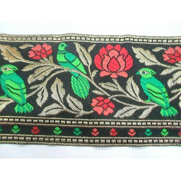 1 Metro passamaneria gallone ricamato h. 10,5 cm x decorazioni varie borse e coffe