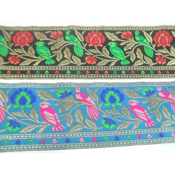 1 Metro passamaneria gallone ricamato h. 10,5 cm x decorazioni varie borse e coffe