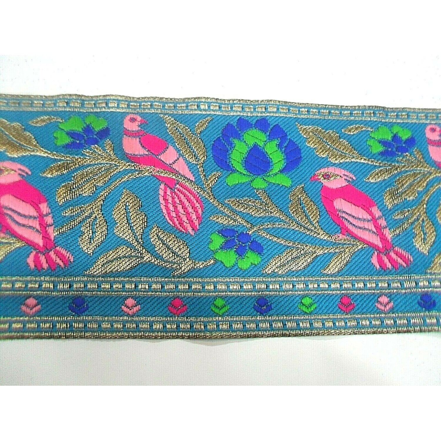 1 Metro passamaneria gallone ricamato h. 10,5 cm x decorazioni varie borse e coffe