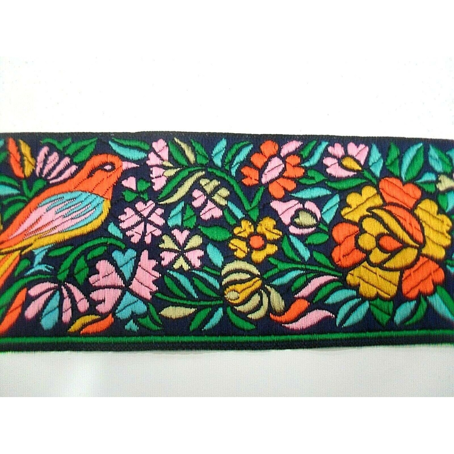 1 Metro passamaneria gallone ricamato h. 7,5 cm per decorazioni varie borse e coffe