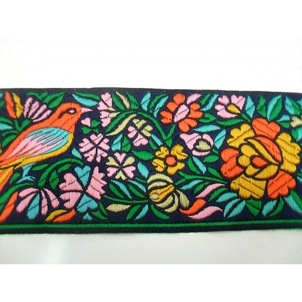 1 Metro passamaneria gallone ricamato h. 7,5 cm per decorazioni varie borse e coffe