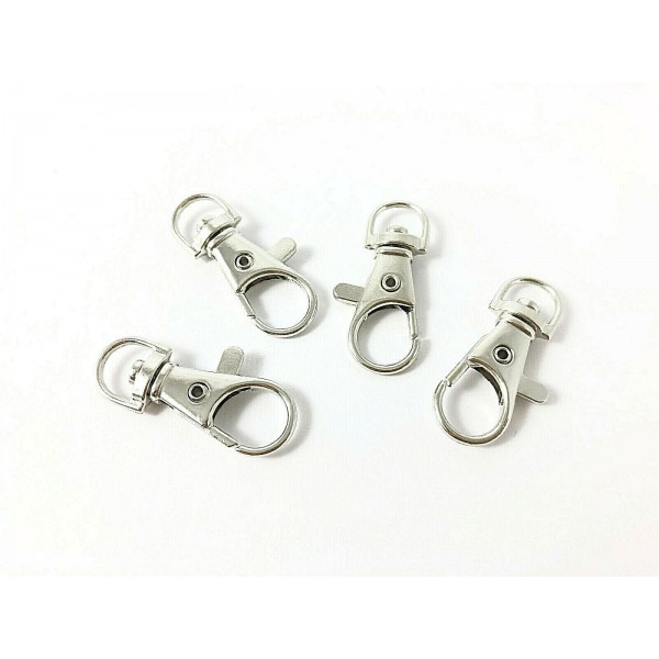 4 MOSCHETTONI CON PASSACINGHIA PER RIFINITURE CINTE BORSE E ACCESSORI 3,5 cm.