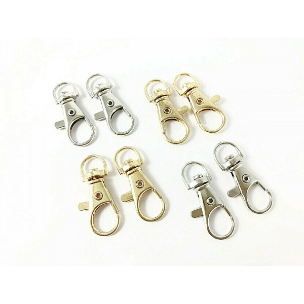 4 MOSCHETTONI CON PASSACINGHIA PER RIFINITURE CINTE BORSE E ACCESSORI 3,5 cm.