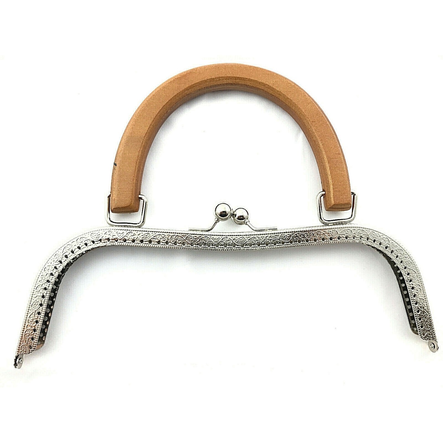 Chiusura click clack fashion grande con manico legno per borse cm 26