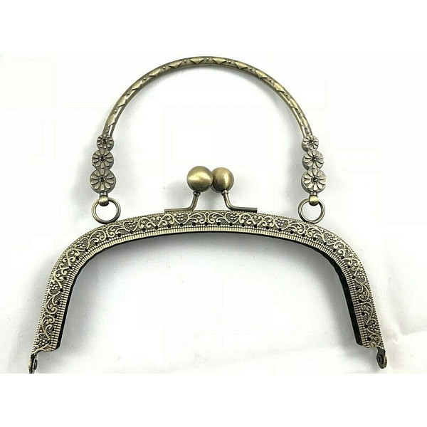 Chiusura Click Clack ponte con manico lavorato per borse cm 16