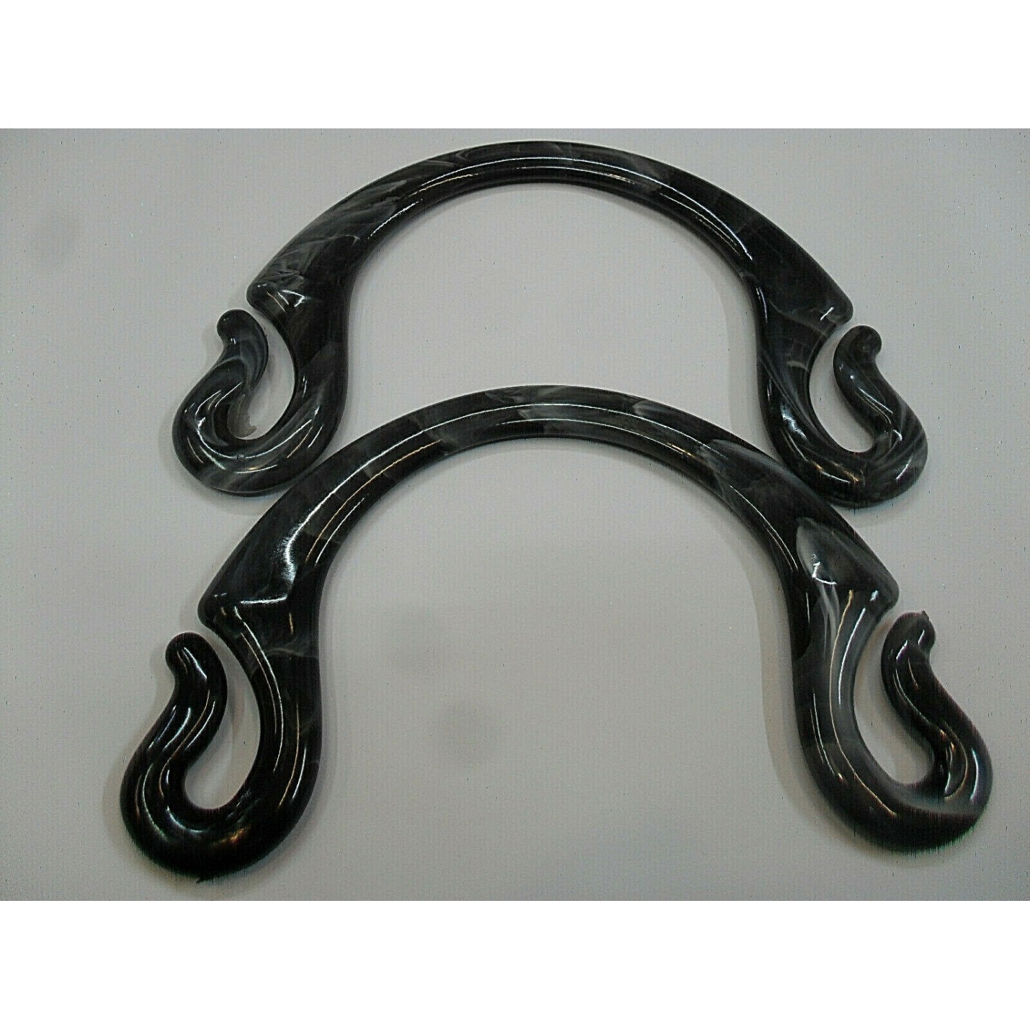 Coppia di manici per borsa a mezzaluna asola effetto marmorizzato vari colori