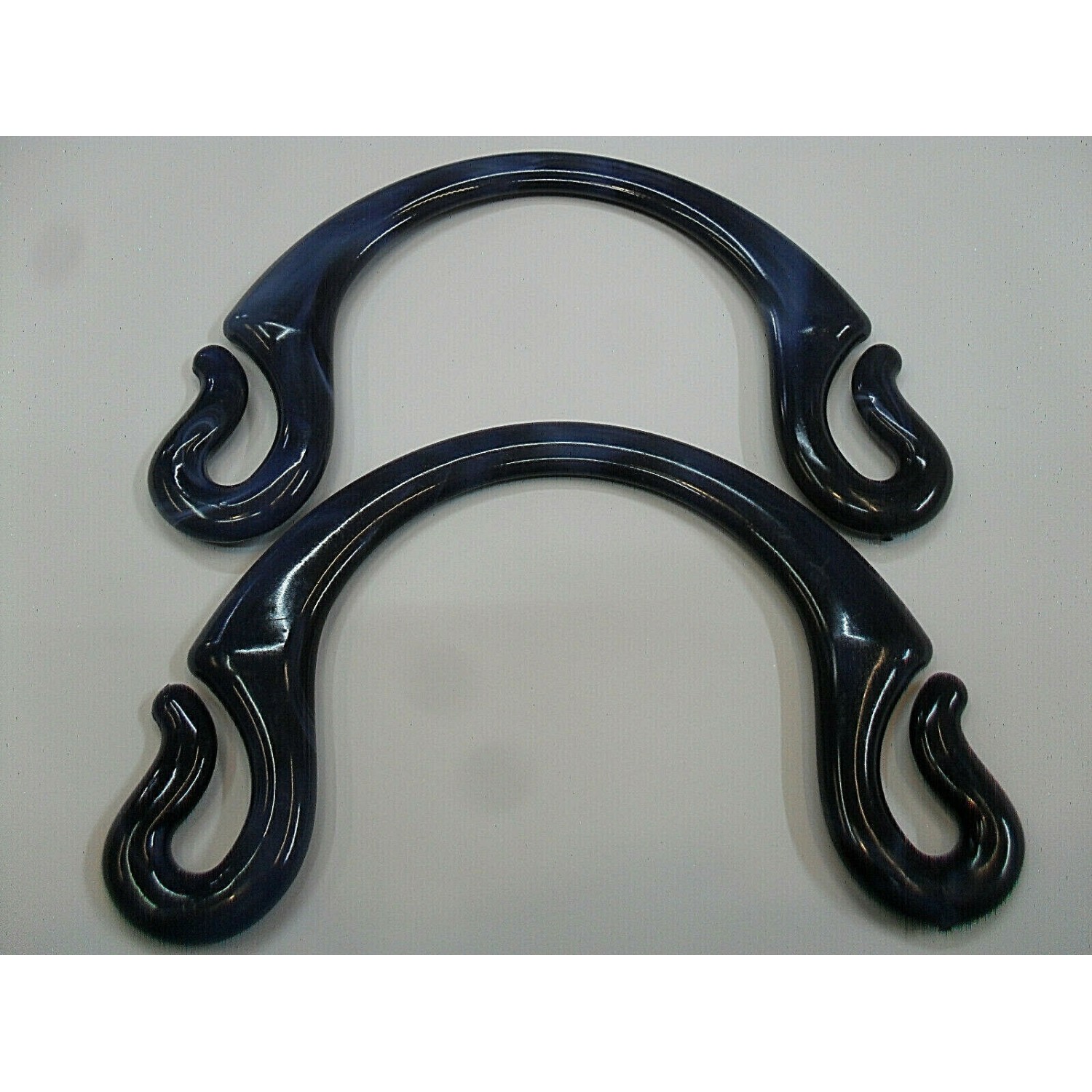 Coppia di manici per borsa a mezzaluna asola effetto marmorizzato vari colori