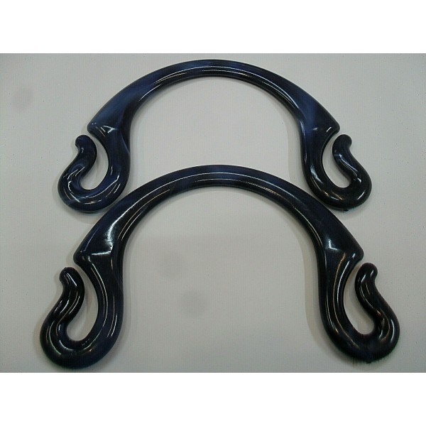 Coppia di manici per borsa a mezzaluna asola effetto marmorizzato vari colori