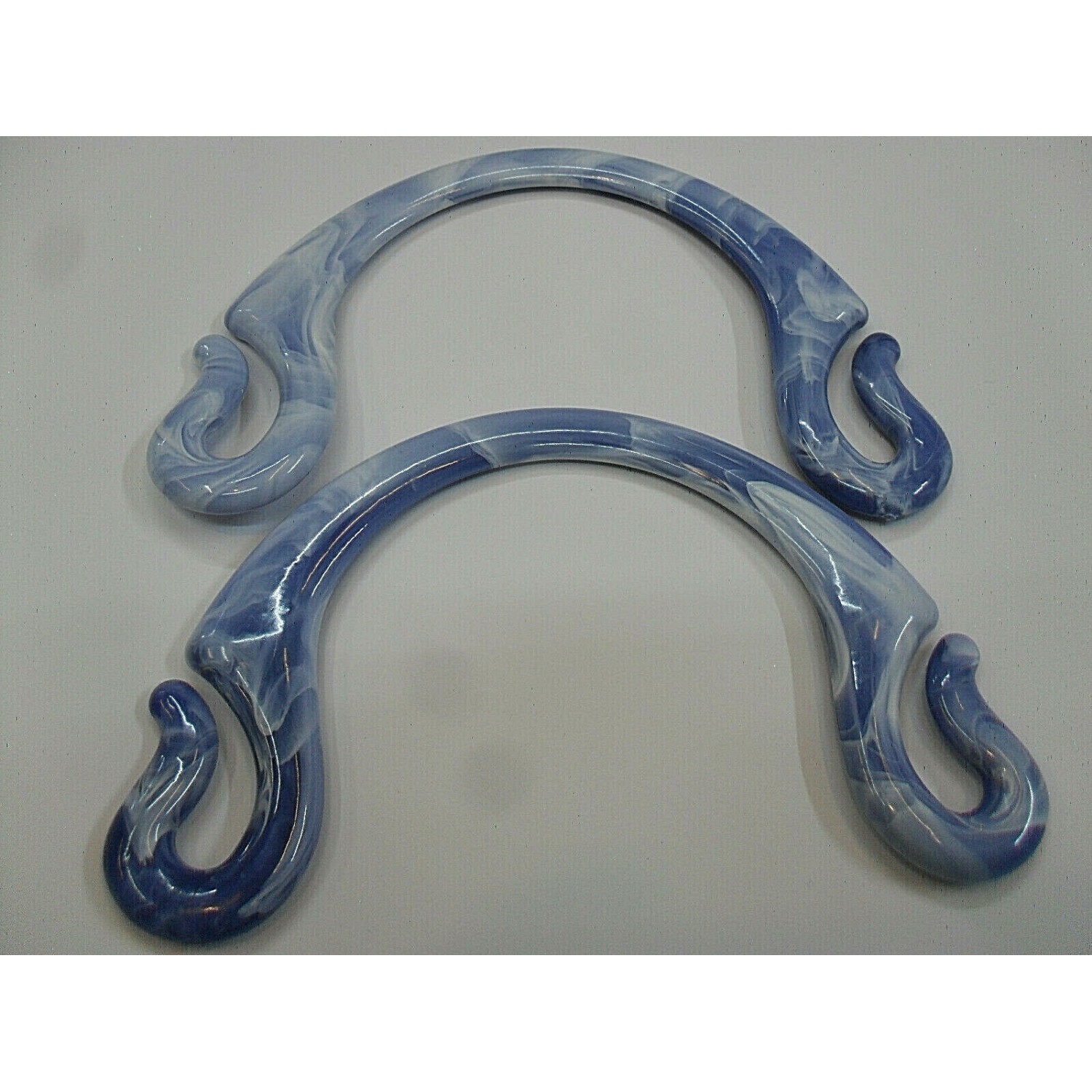 Coppia di manici per borsa a mezzaluna asola effetto marmorizzato vari colori