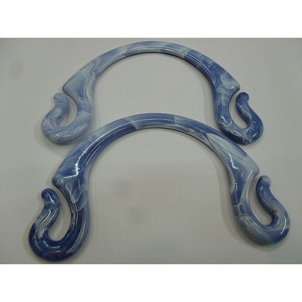 Coppia di manici per borsa a mezzaluna asola effetto marmorizzato vari colori