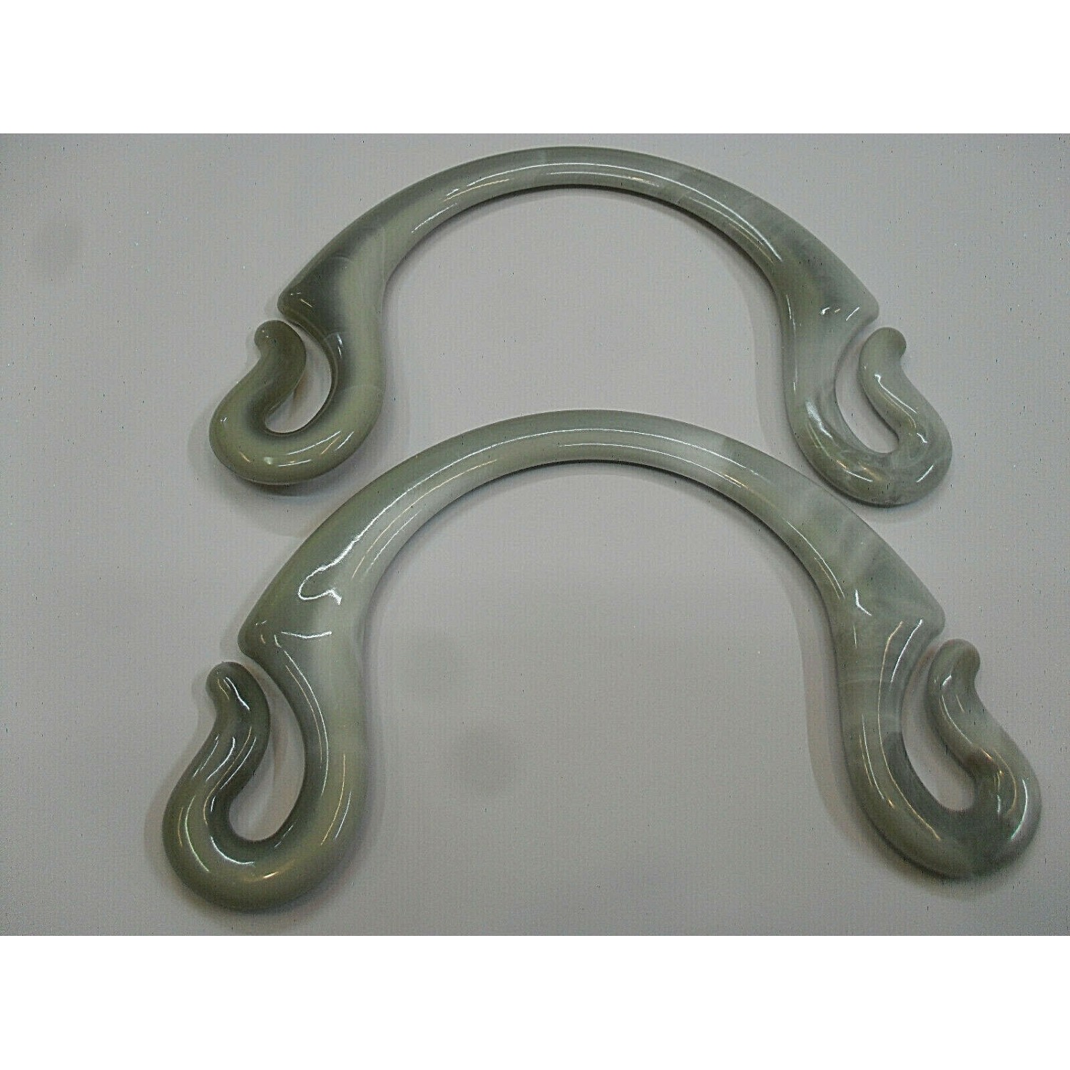 Coppia di manici per borsa a mezzaluna asola effetto marmorizzato vari colori