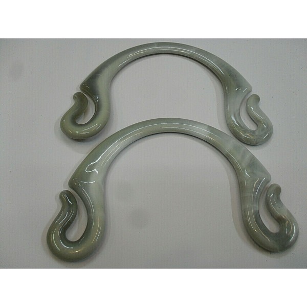 Coppia di manici per borsa a mezzaluna asola effetto marmorizzato vari colori