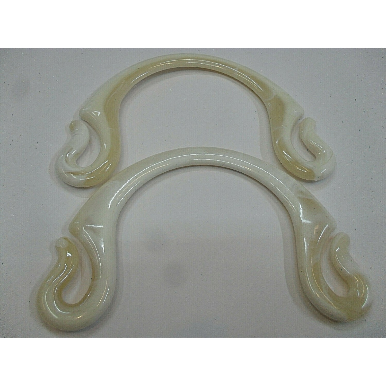 Coppia di manici per borsa a mezzaluna asola effetto marmorizzato vari colori