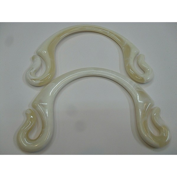 Coppia di manici per borsa a mezzaluna asola effetto marmorizzato vari colori