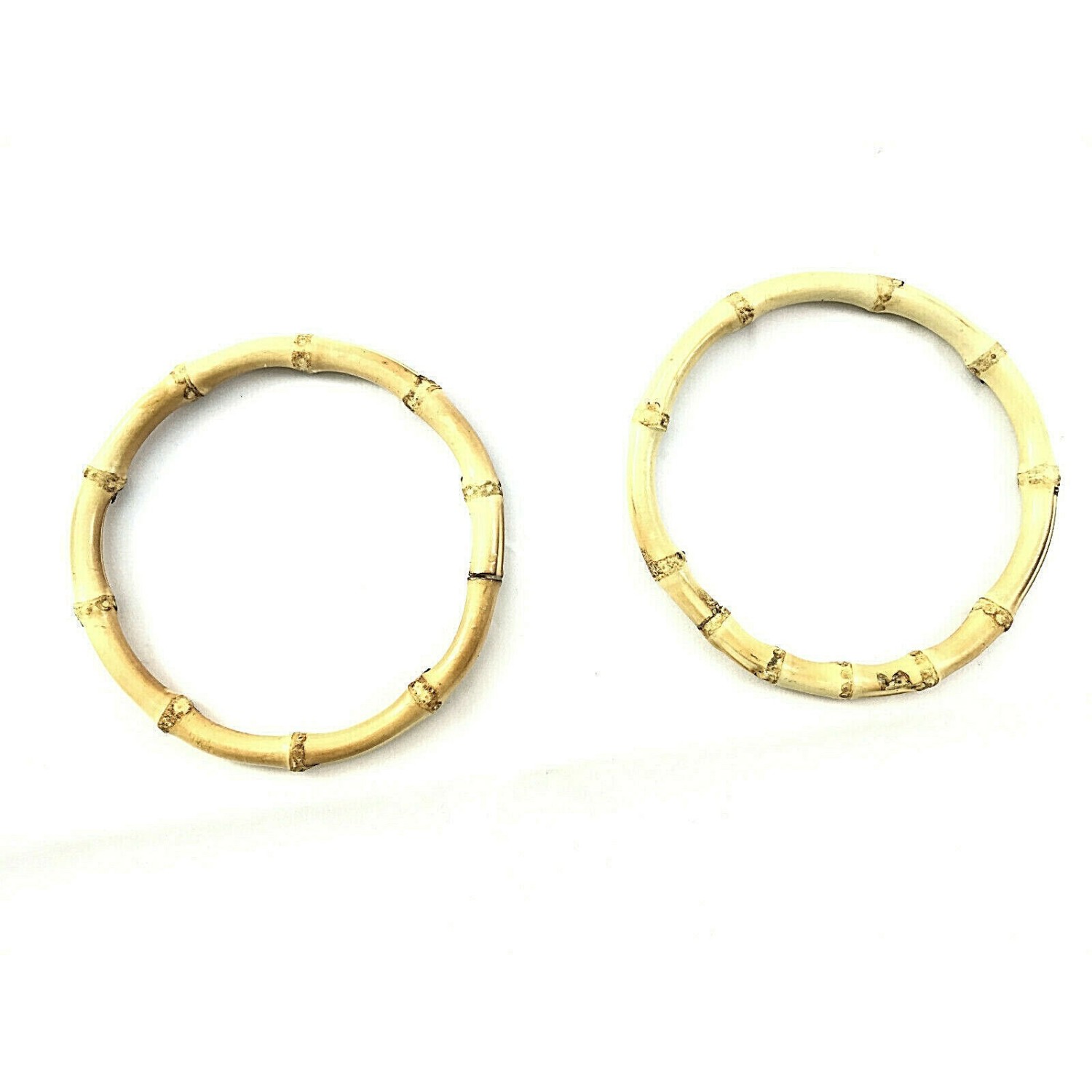 Coppia di manici per borsa in vero bamboo cerchio varie dimensioni