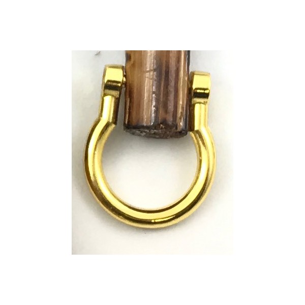 Coppia di manici per borsa in vero bamboo con anelli in metallo varie misure