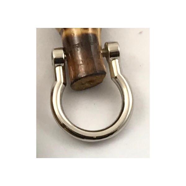 Coppia di manici per borsa in vero bamboo con anelli in metallo varie misure